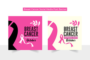 Breast Cancer Awareness Post Banner, a Social Media Template by Tahnix Creative