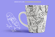 Colorful owls: Seamless pattern, an Animal Illustration by Volga_Store (Thumbnail 7 of 10)