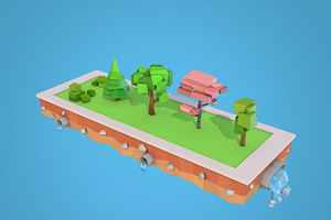 Cartoon Trees Bushes Low Poly Pack