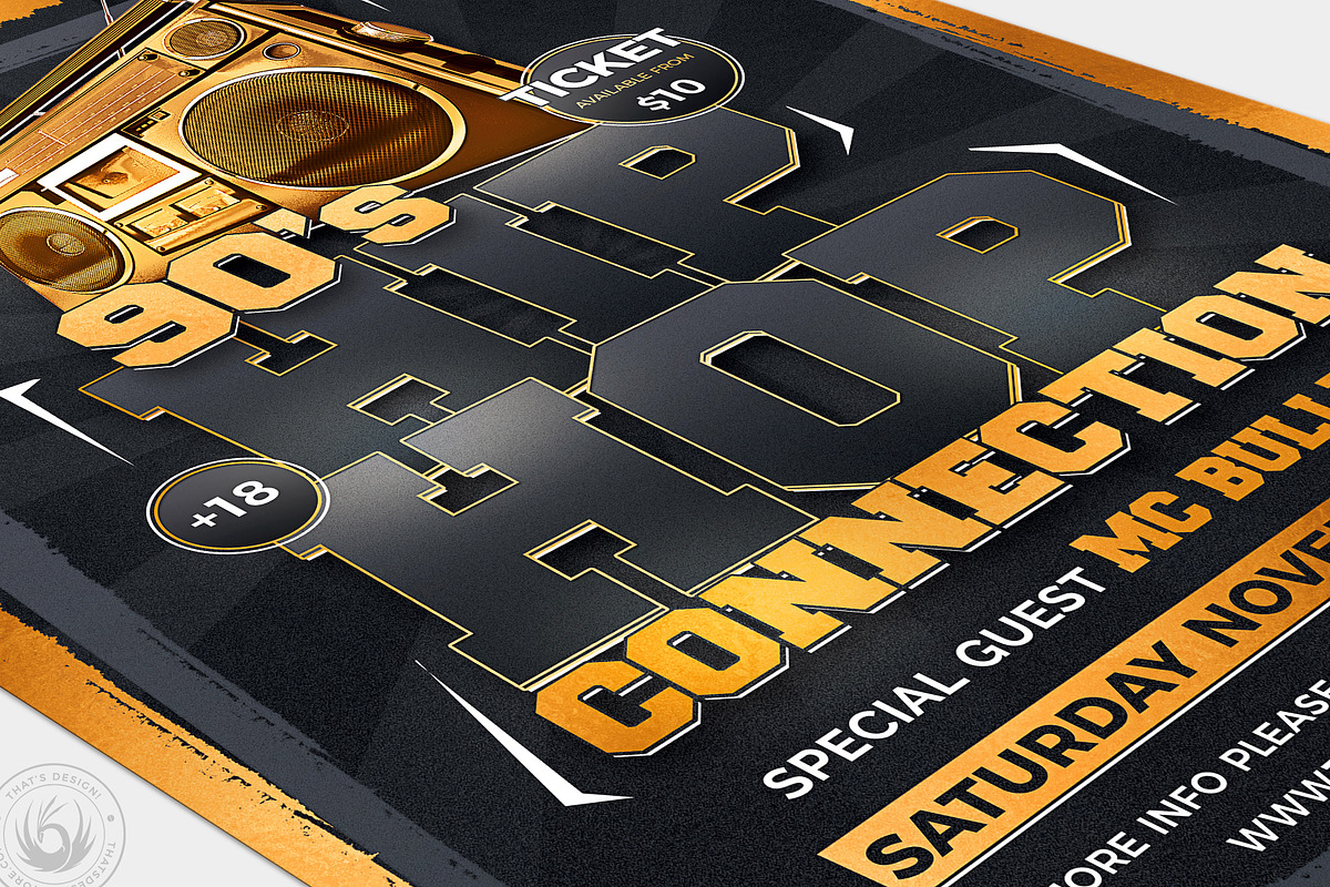 HipHop Connection Flyer Template V2, a Flyer Template by ThatsDesignArt (Photo 3 of 7)