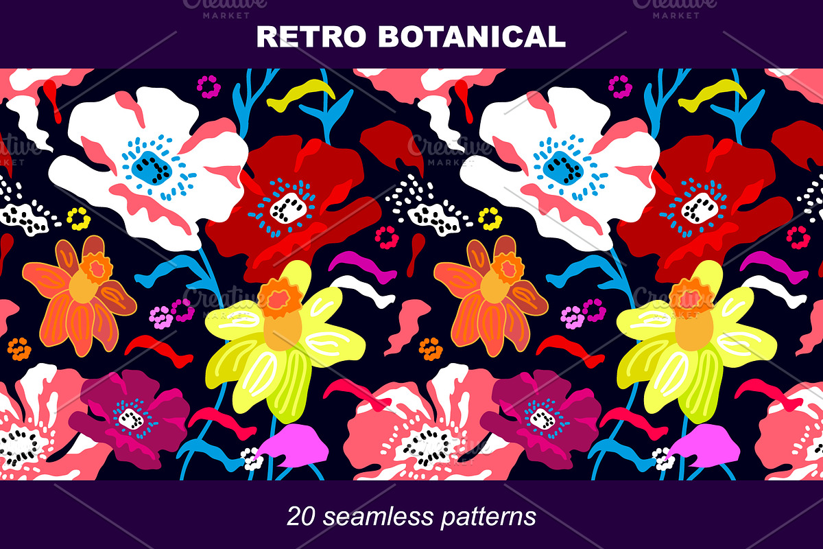 Retro Botanical, a Pattern Graphic by Svetlana Kononova (Photo 7 of 7)