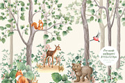 Woodland stories watercolor set, an Animal Illustration by Lososenok (Thumbnail 8 of 12)