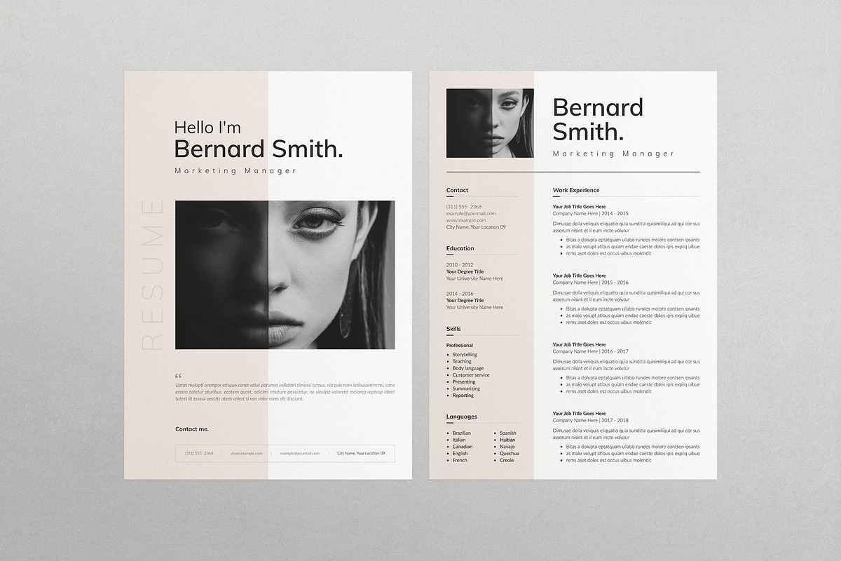 Resume/CV Template With Cover Letter, a Resume Template by E-Type (Photo 3 of 5)