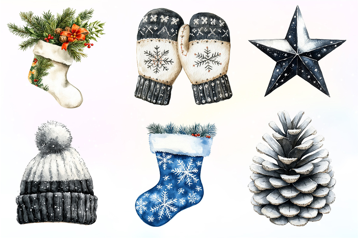 Black and White Holidays Clipart, an Illustration by Dream Creation (Photo 3 of 7)