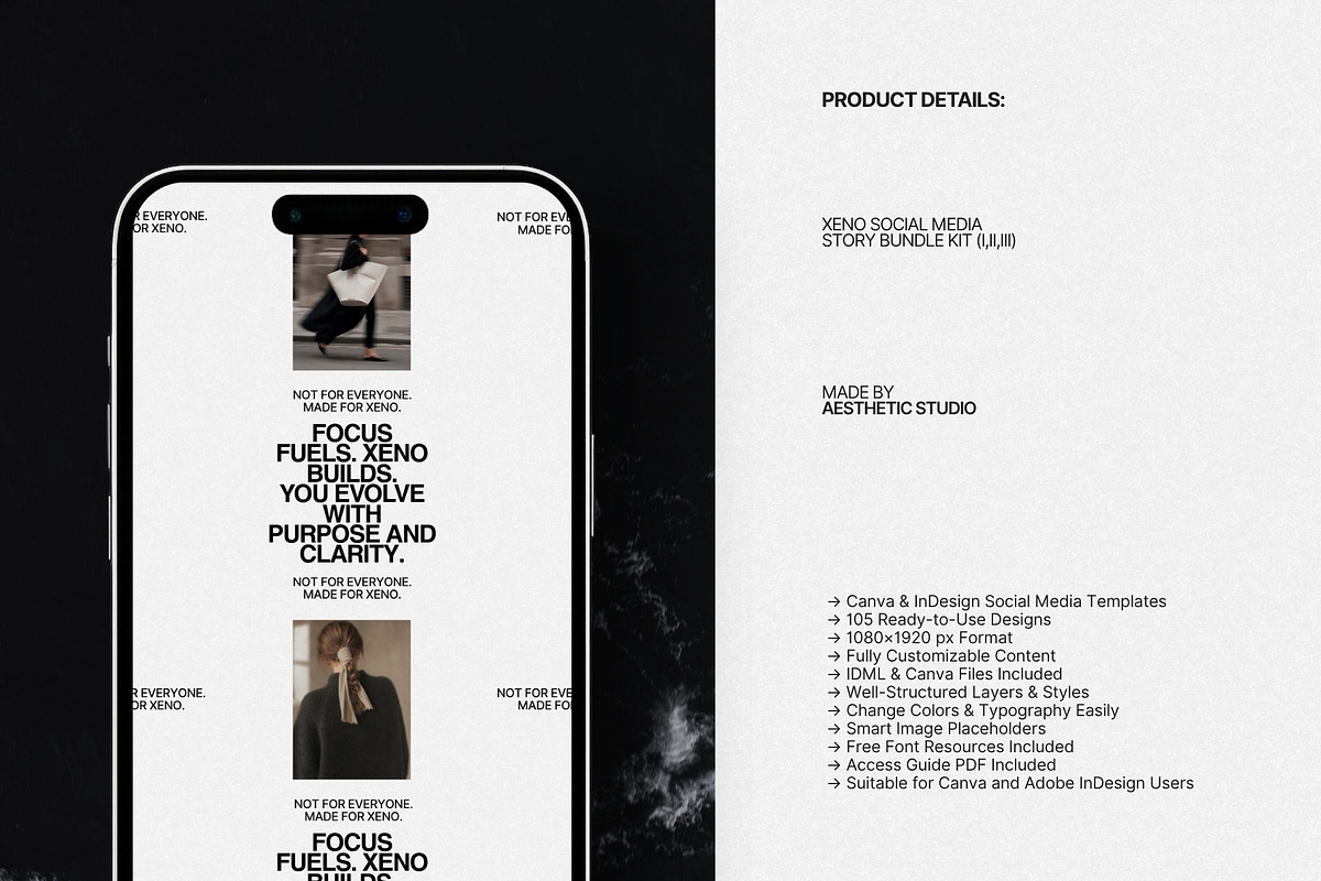 XENO | Instagram STORIES Bundle, a Social Media Template by The Aesthetic Studio (Photo 7 of 10)