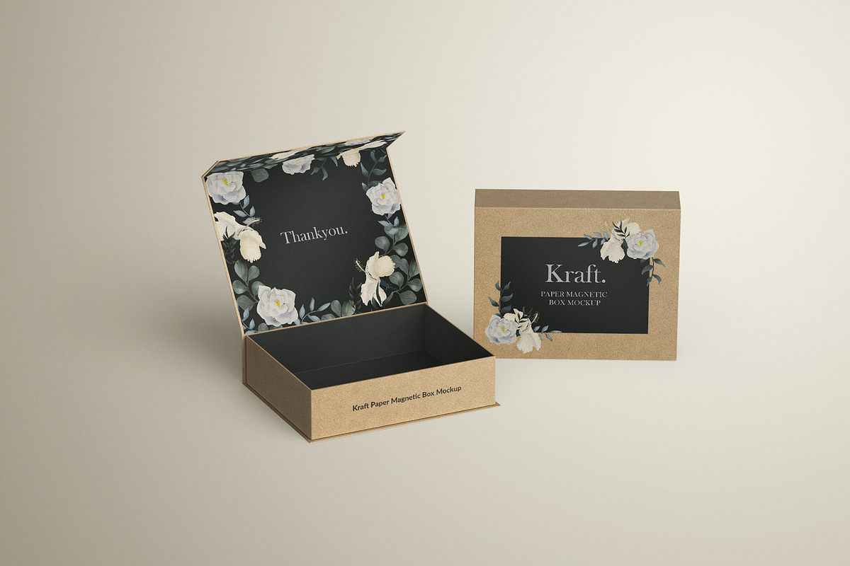 Kraft Paper Magnetic Gift Box Mockup, a Product Mockup by Sheikhadesign (Photo 10 of 11)