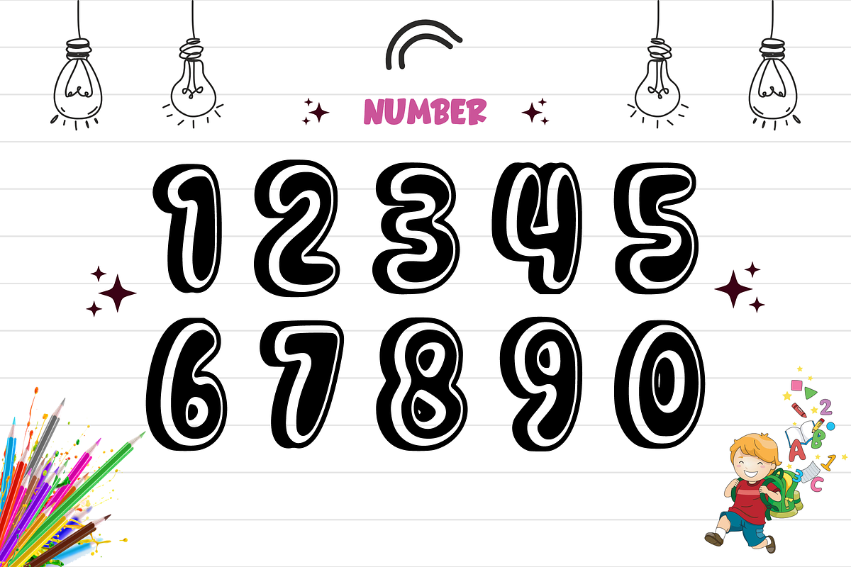 Cute Rainbow - Display Font, a Font by KiddoGlyphs Studio (Photo 5 of 5)