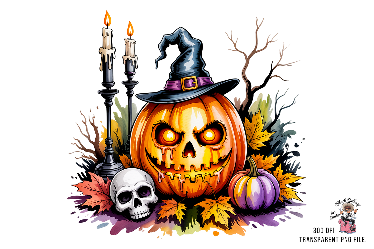 10 PNG Spooky Halloween Skull, a Graphic by Clipart Bloom (Photo 2 of 11)