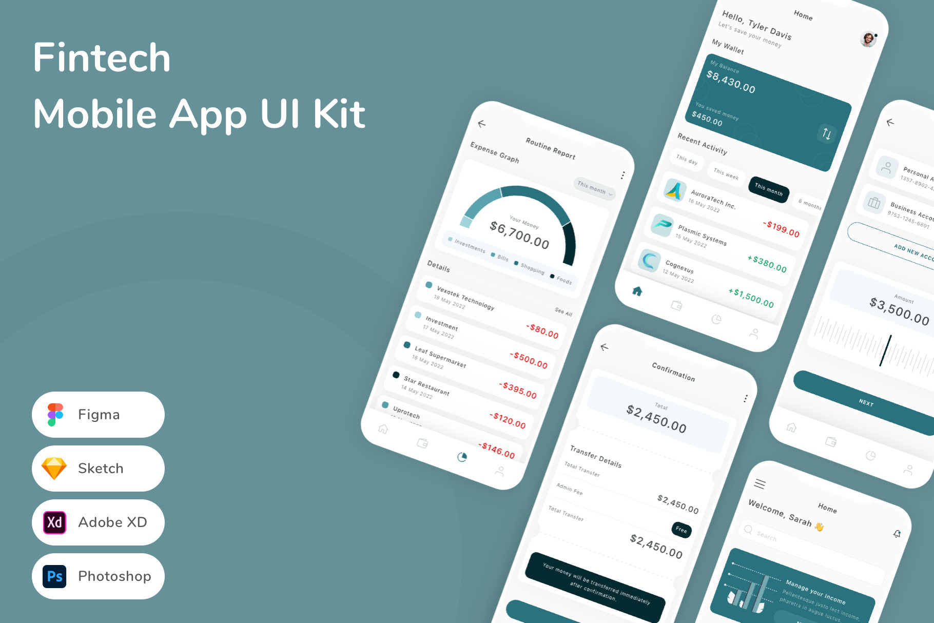 Fintech Mobile App UI Kit, an UI Kit Template by Betush