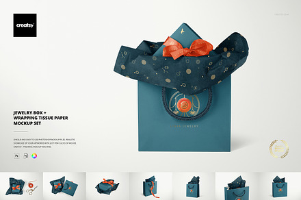 Jewelry Wrapping Tissue Paper Mockup, a Pens & Pencil Mockup by creatsy5