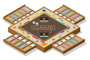 Monopoly style board game. Isometric, an Object Illustration by Golden Sikorka