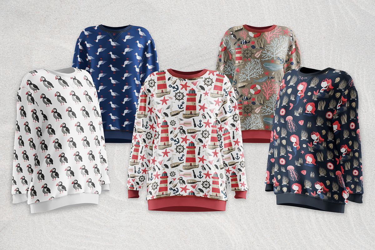 Mermaids. Patterns, a Pattern Graphic by helgascandinavus (Photo 3 of 8)