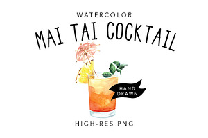 Watercolour Pineapple Cocktail