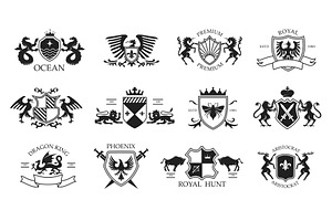 Heraldic animal emblem templates, an Animal Illustration by winwin.art