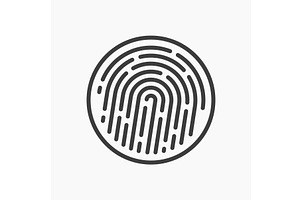a fingerprint icon isolated on white, an Object Illustration by IfH