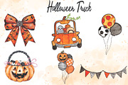 Halloween Watercolor Truck Clipart, an Object Graphic by Little Mango (Thumbnail 3 of 4)