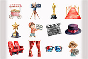 Retro Cinema Clipart, an Illustration by Design Market (Thumbnail 3 of 5)