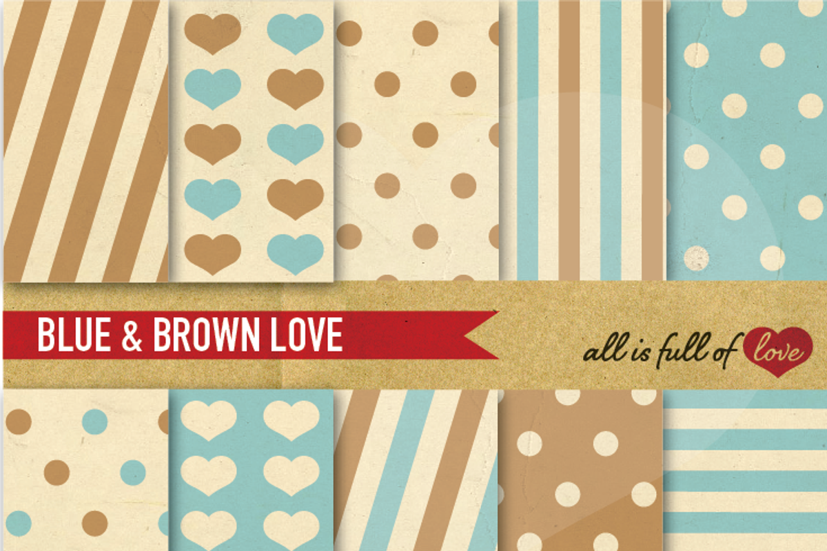 Blue Brown Scrapbooking Pattern