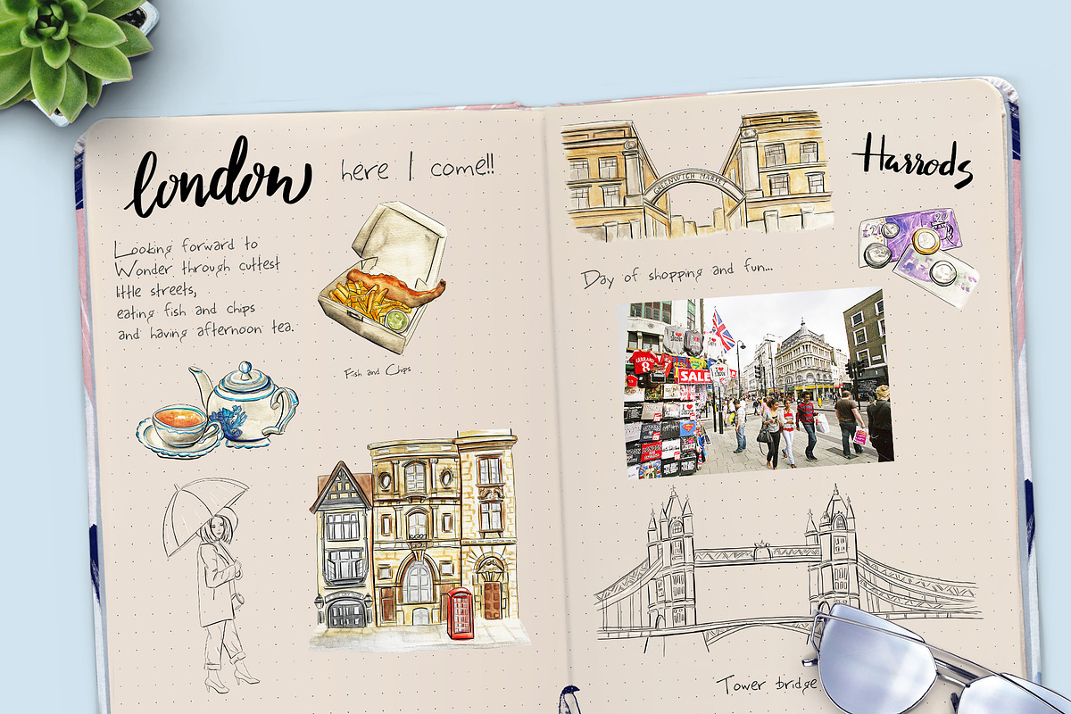 London travel clipart, an Illustration by Kate Snitser (Photo 5 of 5)