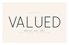 Valued - A Deluxu Sans Serif Family