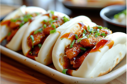 Fluffy Bao bun pork. Generate Ai, a Food & Drink Photo by Ylivdesign