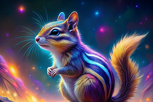 Vibrant Chipmunk Print