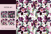 Purple floral pattern, orchids, a Pattern Graphic by Lisima (Thumbnail 4 of 15)