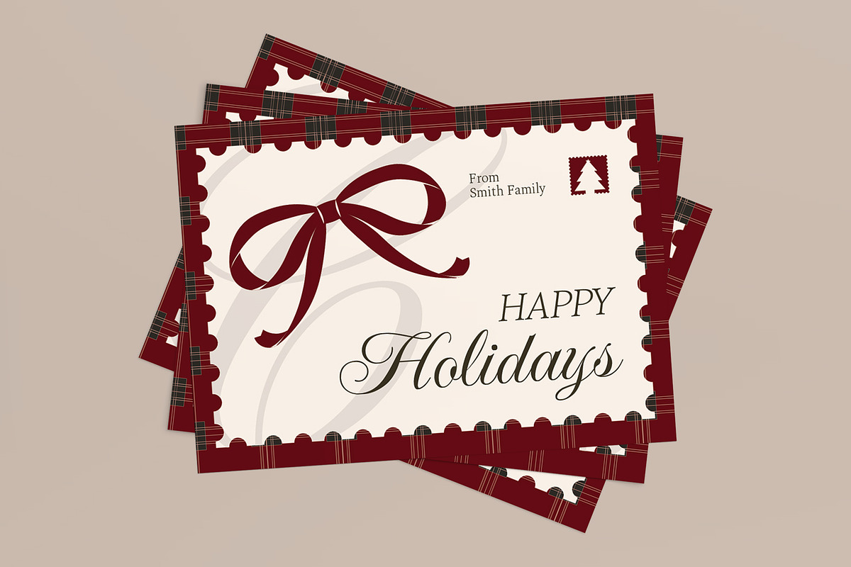 Happy Holidays Greeting Card, a Card Template by graphicook (Photo 1 of 3)