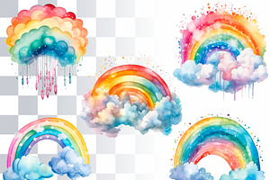 Boho Rainbows Watercolor