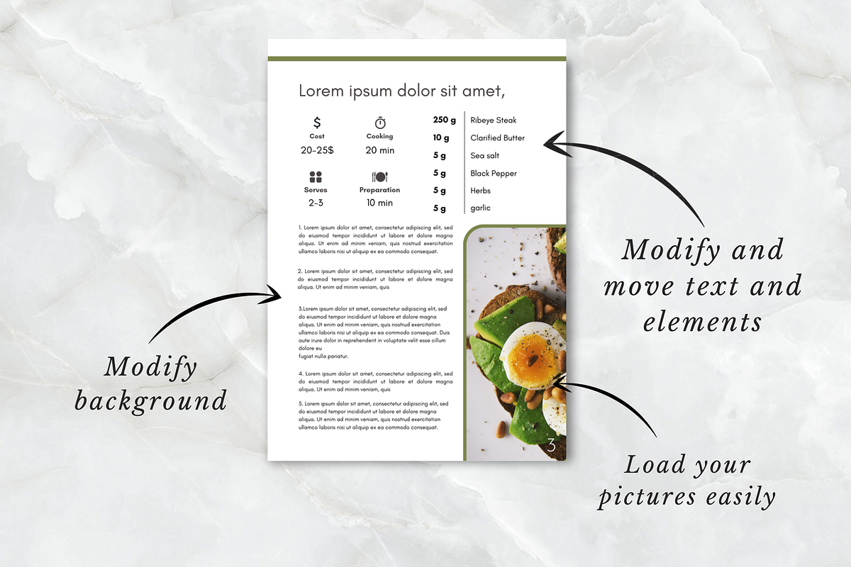 Minimal Recipe Ebook Template, a Magazine Template by PittaFinePrint (Photo 7 of 7)