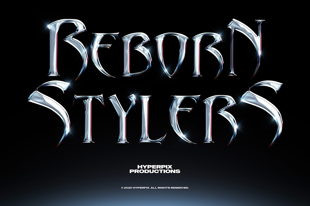 Chrome Text Styles Bundle - 50% OFF, a Layer Style Add-On by Hyperpix Productions (Photo 17 of 47)