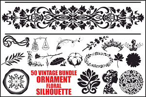 Floral Ornament Silhouette Bundle, an Illustration by BIPLOB EXPERT