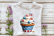 Whimsical 4th of July Cupcake Clipar, an Illustration by OK Design (Thumbnail 5 of 6)