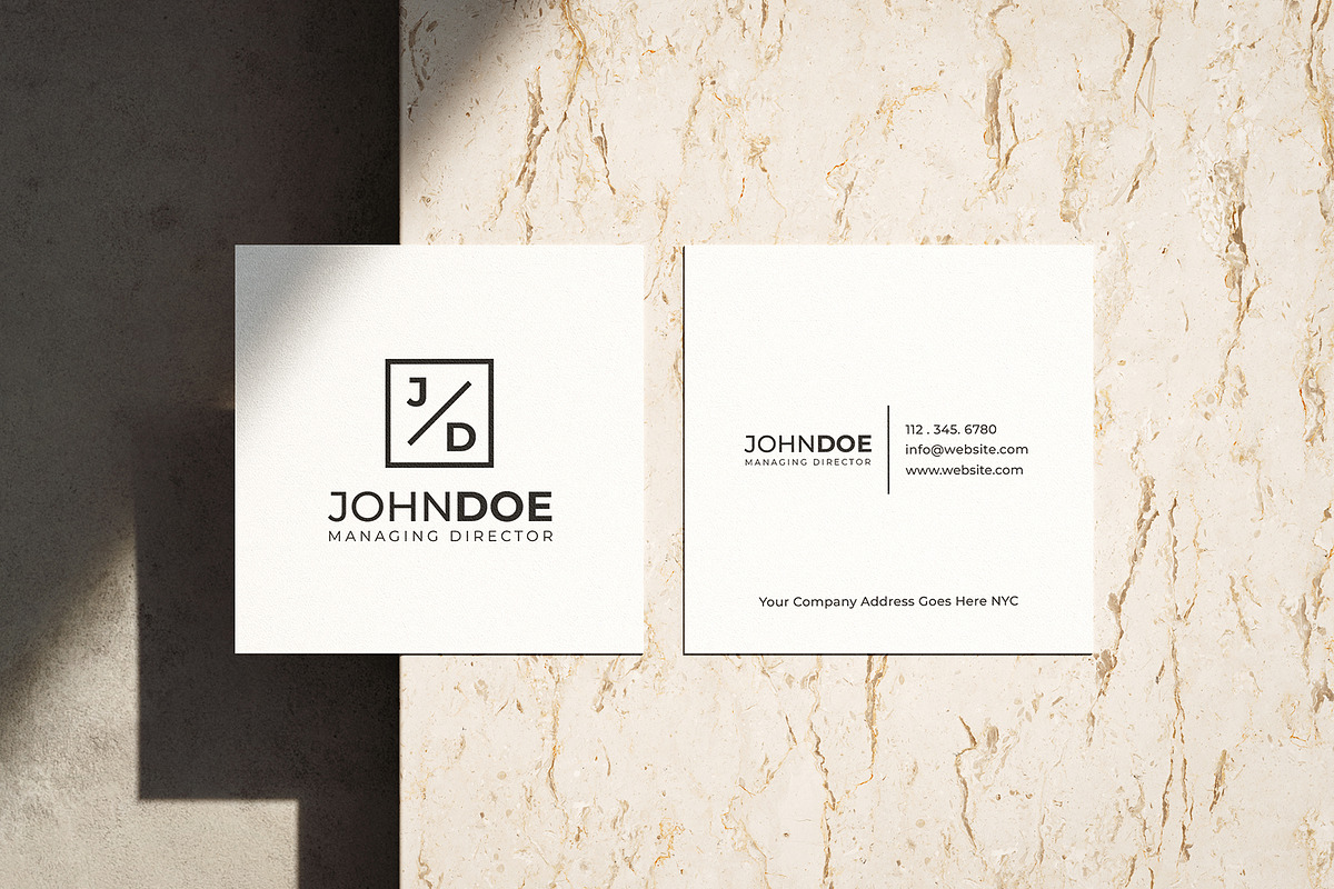 Square Modern Minimal Business Card, a Business Card Template by Shahjhan (Photo 3 of 5)