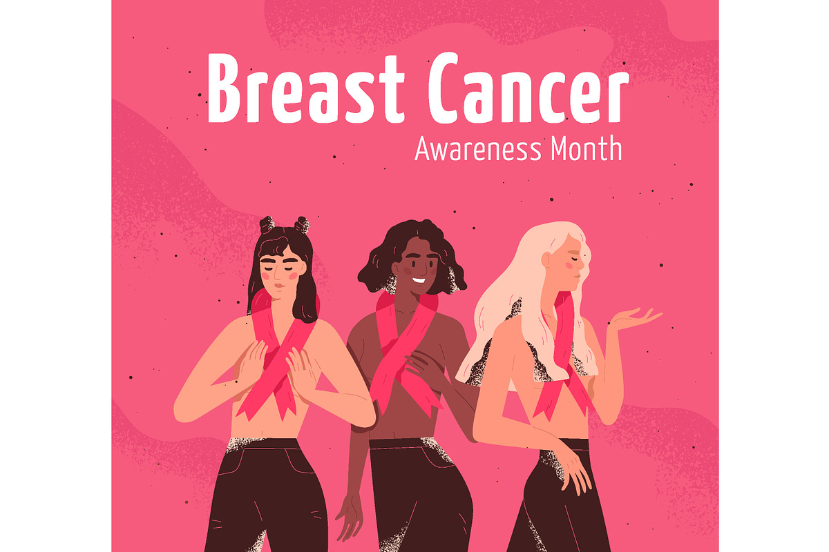 Breast Cancer Awareness Month card, a Healthcare Illustration by Good Studio (Photo 1 of 3)