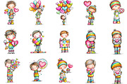 Quirky Valentine Boy Clipart, an Illustration by designcity5 (Thumbnail 2 of 5)