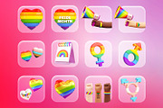 LGBT PRIDE Objects Set 3D Cartoon, an Object Illustration by TandemStock (Thumbnail 3 of 4)