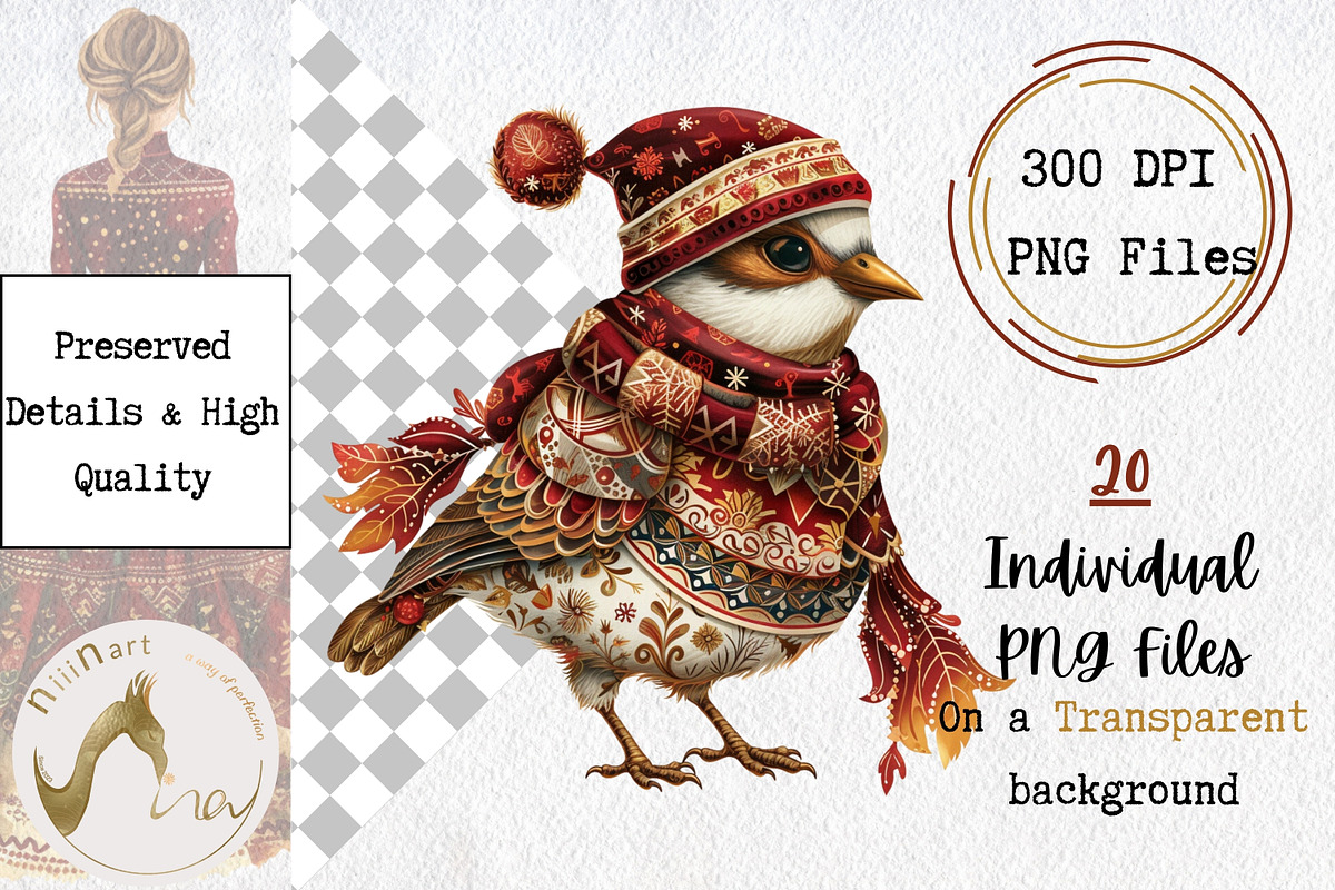 Watercolor Whimsical Birds Clipart, an Illustration by NiiiNArt (Photo 2 of 6)