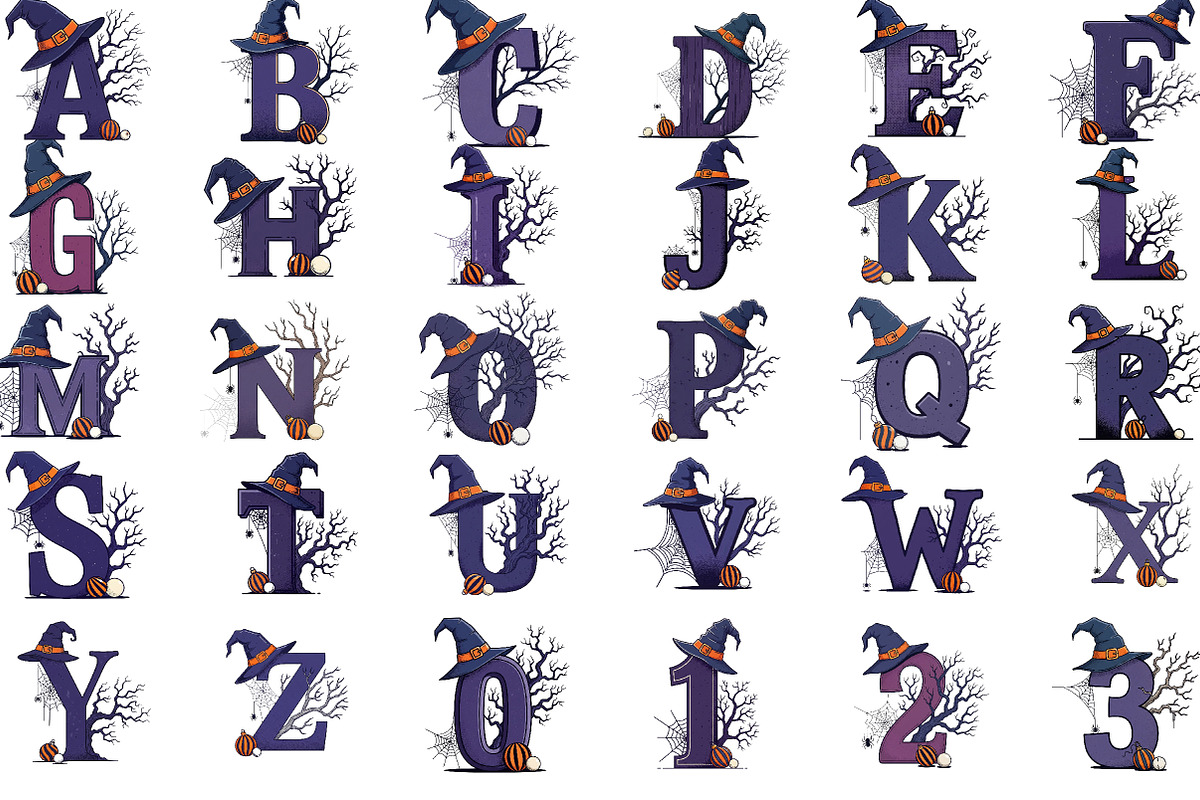 Halloween Alphabet Sublimation Clipa, an Illustration by DreamArtGraphic (Photo 2 of 4)