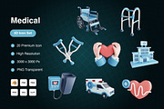 Medical 3D Icons Set, an Object 3D Model by Kmg Design (Thumbnail 1 of 3)