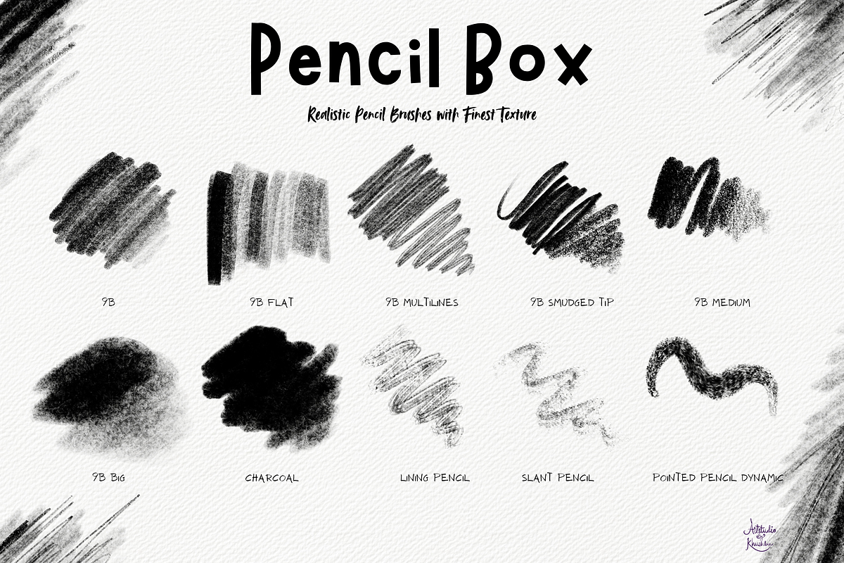 Realistic Pencil Brushes, a Brush Add-On by ArtstudioByKhushbu (Photo 4 of 7)