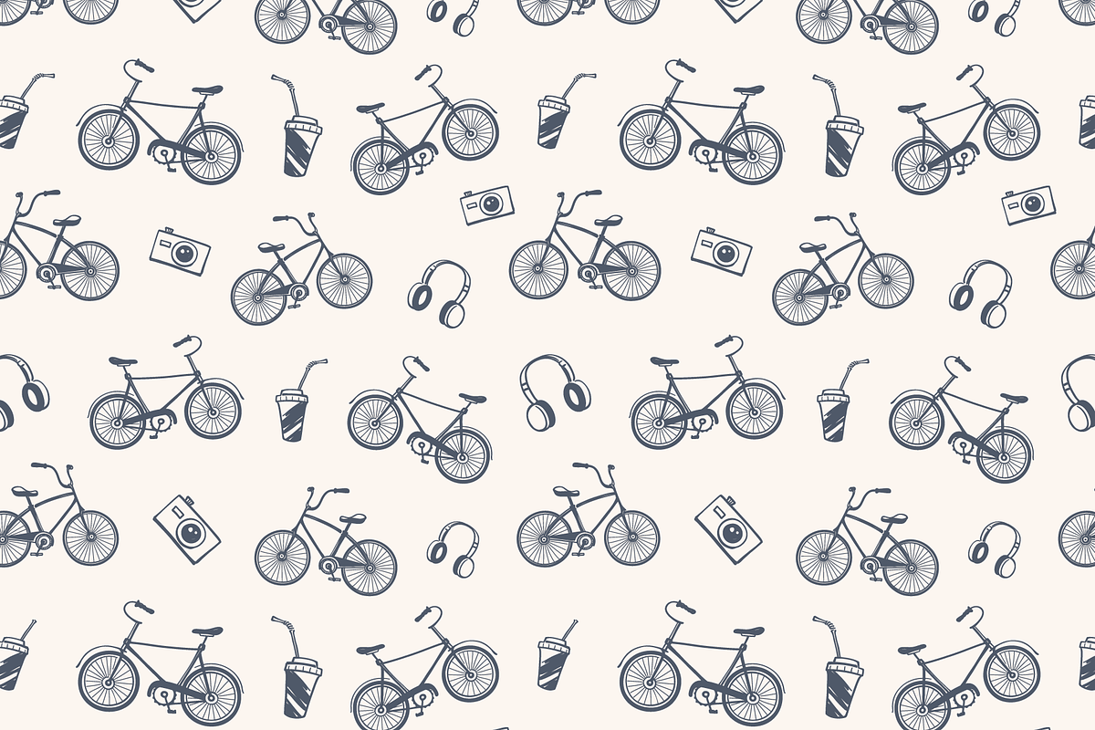 Bicycles & Promenade Vector Drawings, a Decorative Illustration by Adiemus (Photo 5 of 10)