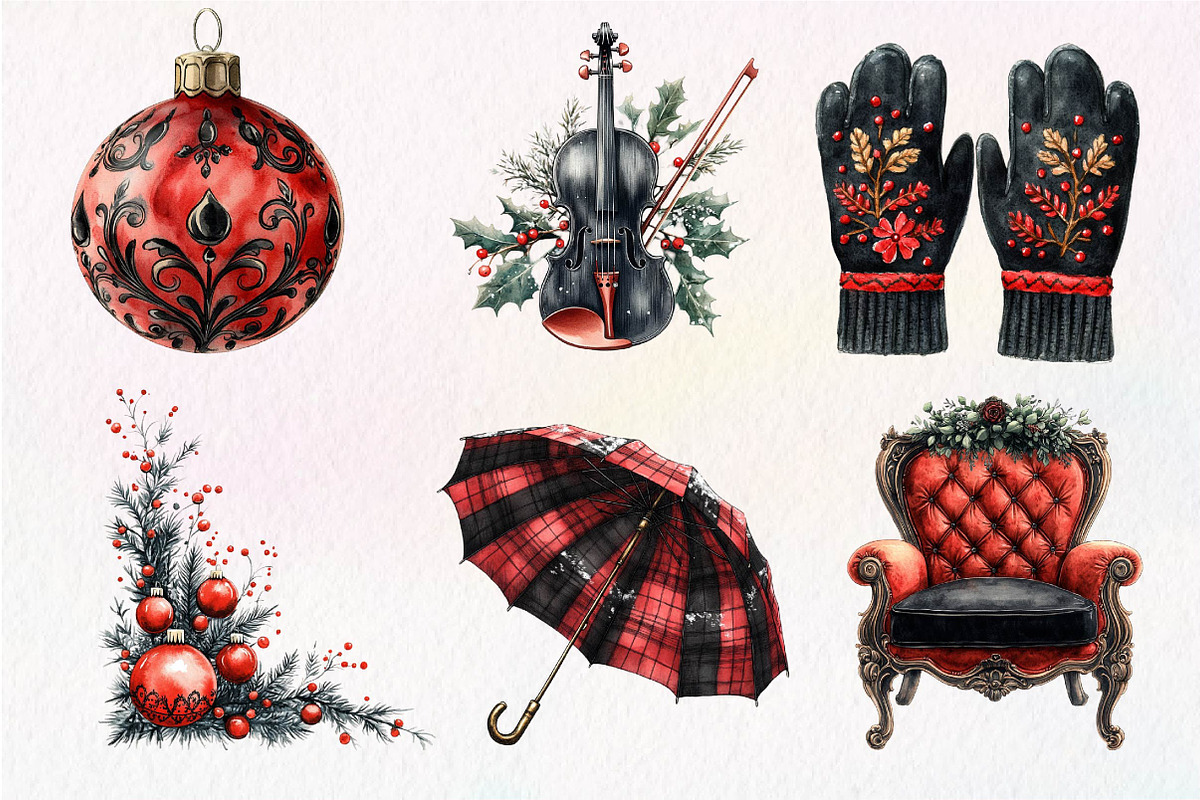 Victorian Christmas Clipart, an Illustration by Dream Creation (Photo 5 of 7)