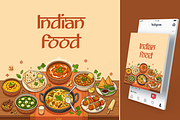 Indian Food Menu Cover Illustration, a Food Illustration by Imran Haroon (Thumbnail 1 of 3)