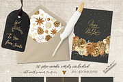 Natural Christmas. Watercolor & Gold, a Decorative Illustration by NataliVA (Thumbnail 8 of 8)