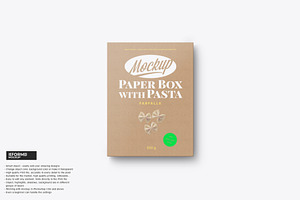 Kraft Box with Pasta Mockup