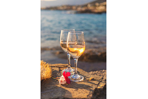 Wine on the seashore. Selective, a Food & Drink Photo by yanadjana