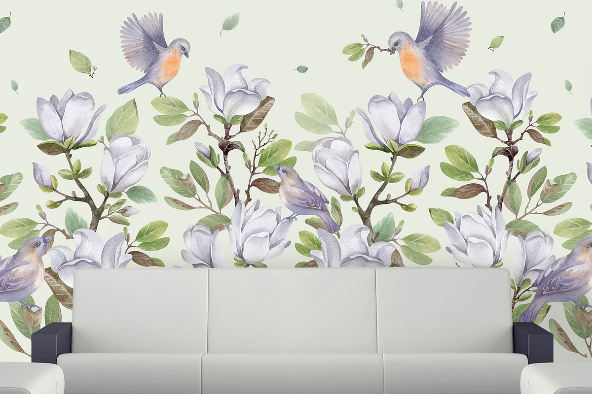 Watercolor Magnolia Flower Set, a Decorative Illustration by LenArt (Photo 13 of 18)