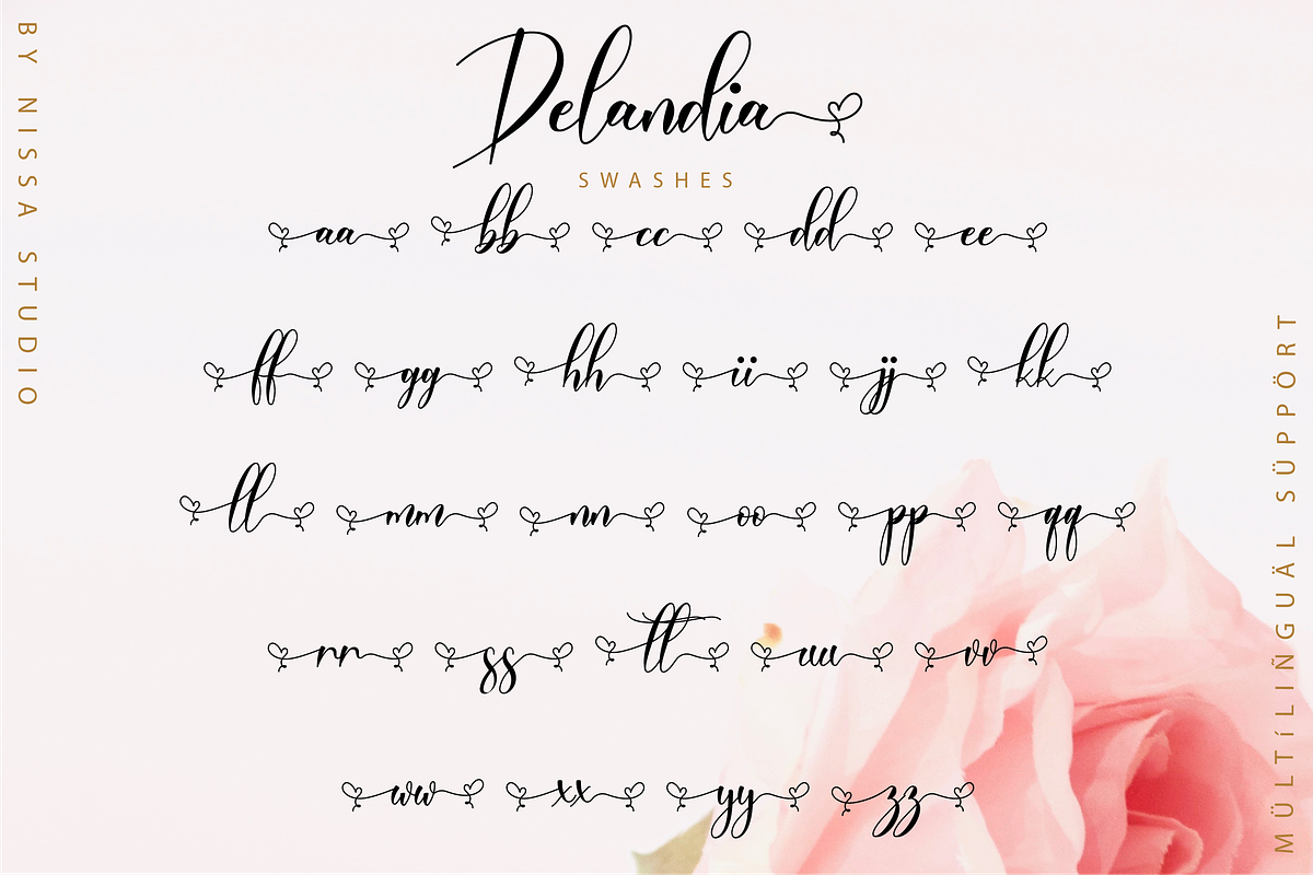 Delandia - A Lovely Script Font, a Script Font by Nissa Studio (Photo 12 of 12)