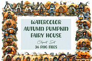 Watercolor Pumpkin Fairy House, an Object Graphic by DesignBTF (Thumbnail 1 of 5)
